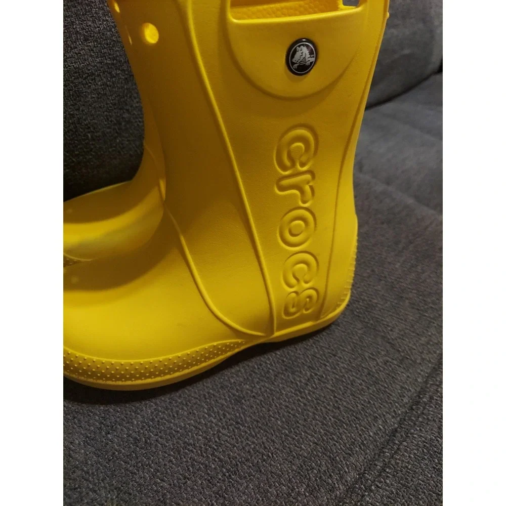 Crocs Kids TODDLERS Unisex YELLOW Handle It Rain Boots J1 Shoes Waterproof